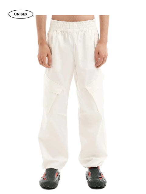 Wide Ecru Cargo Pants "Romanticism"