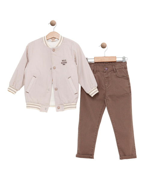 BOMBILI Boys 3-piece set (sweat,jacket,pants) - Beige