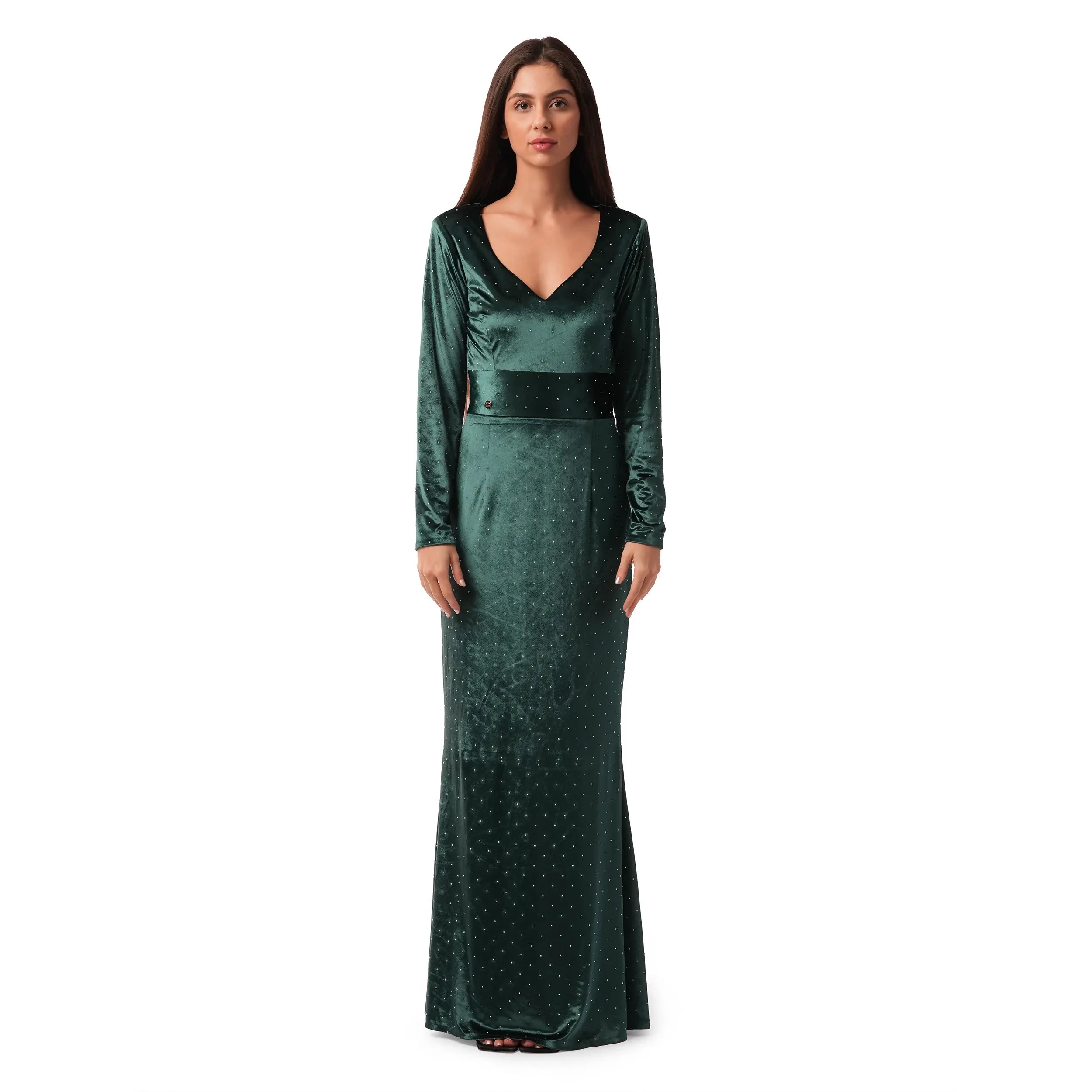 Velvet Dress with crystals