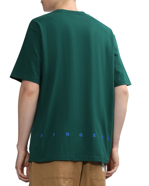 Relax Logo Patch Dark Green T-shirt in Cotton Jersey