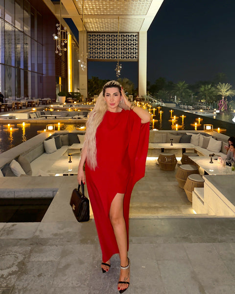 Icona Stile Asymmetric Red Oversize Two-Piece Set