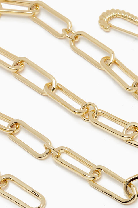 The Francois Safety Pin Necklace- Gold