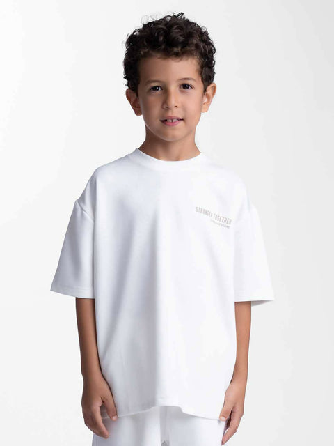 Rayon Kids Oversized T-shirts White