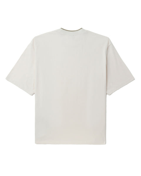 Patch Pocket Ivory T-shirt in Cotton Jersey