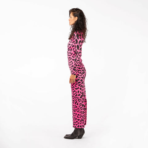 Leopard Maxi Dress in Pink