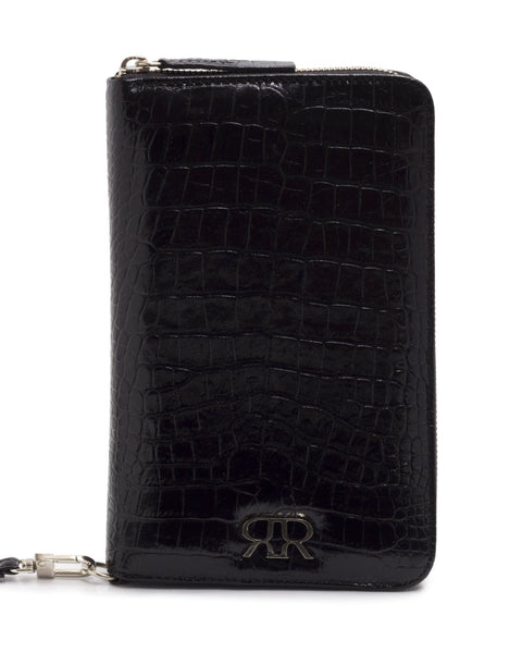 GINEVRA BLACK LEATHER DOCUMENT HOLDER