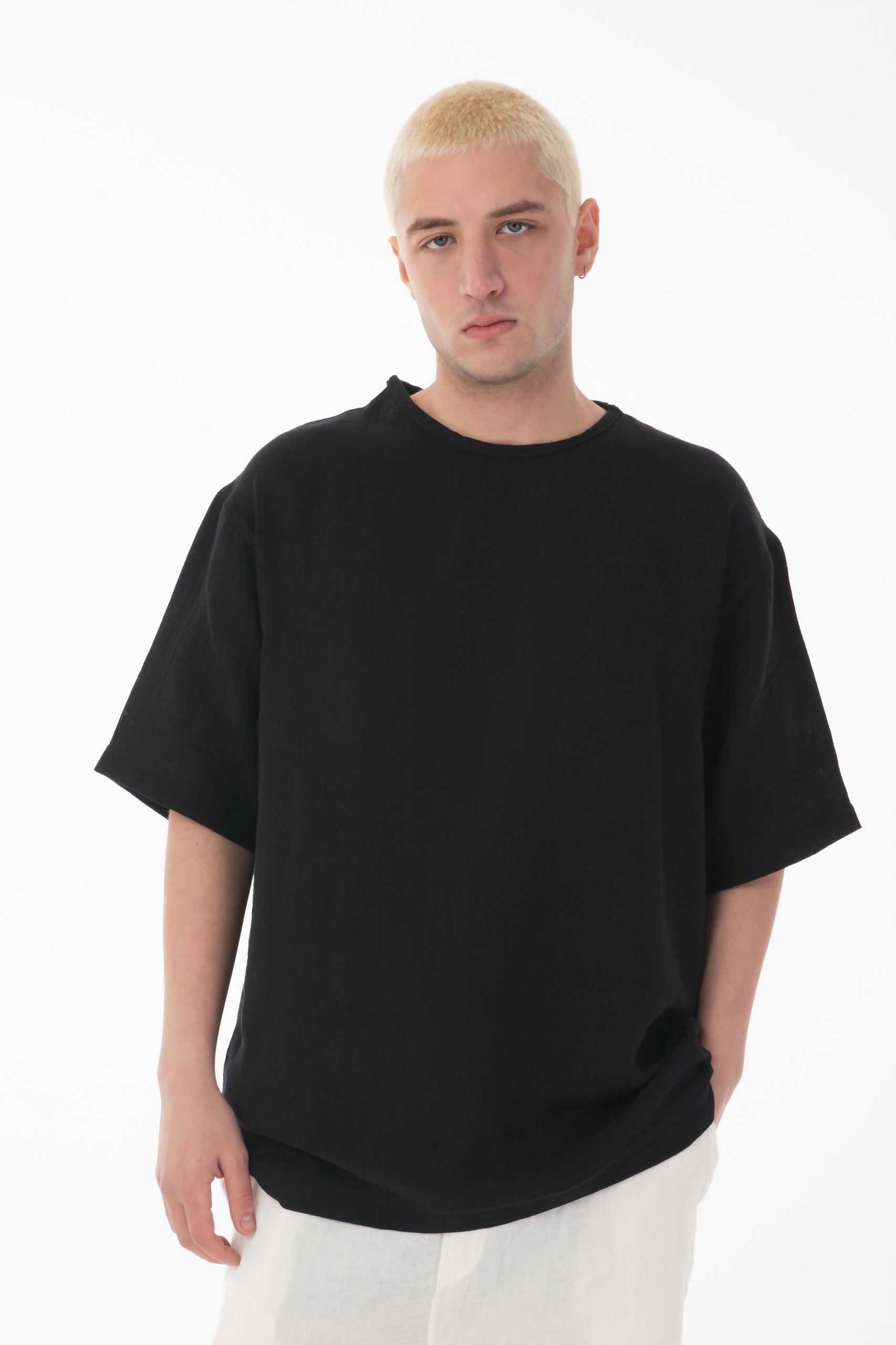 Oversized Muslin T-Shirt - Black