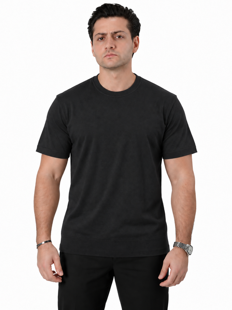 ANGELO KAHEL - CREW NECK KNITWEAR BLK - TV-4030