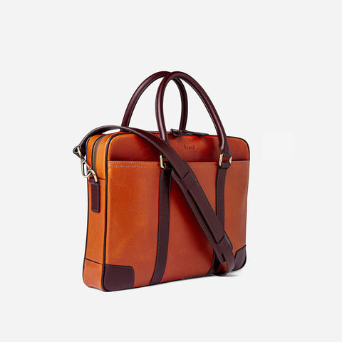 Wellington Laptop Briefcase | Tan & Brown (New)