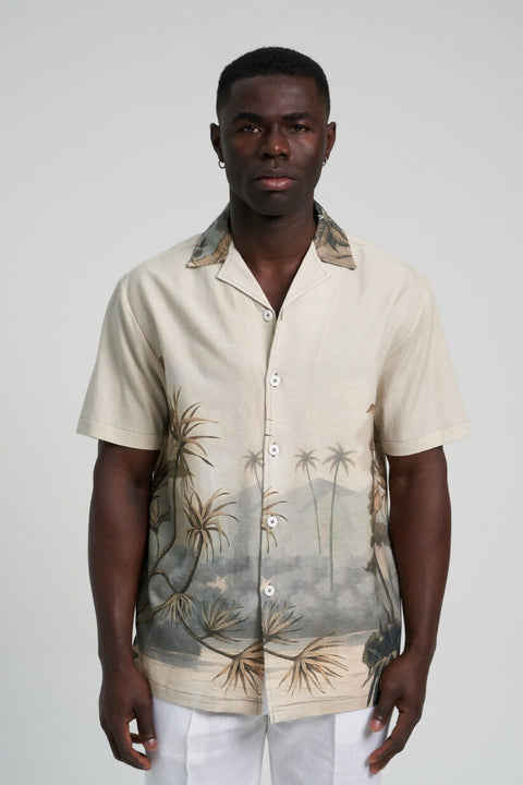 SS Island Palm Print Shirt