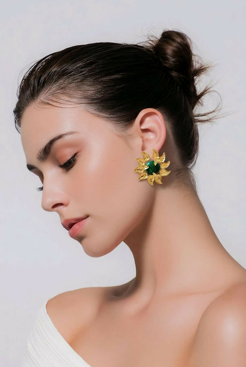 Sunshine earrings Handmade with natural stone