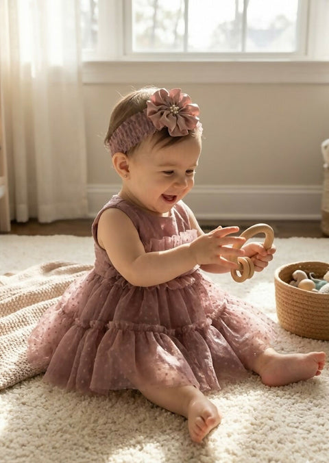 MAISON BEBE Milla Party Dress With Headband - Purple