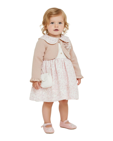 BOMBILI Girls Dress with a bag - Powder