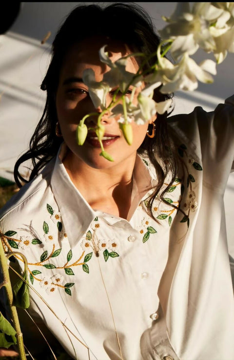 White Embriodery Shirt