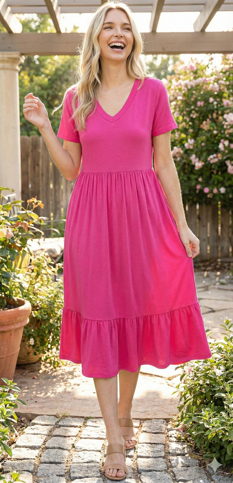 MY PEANUT Pembe Basic Dress