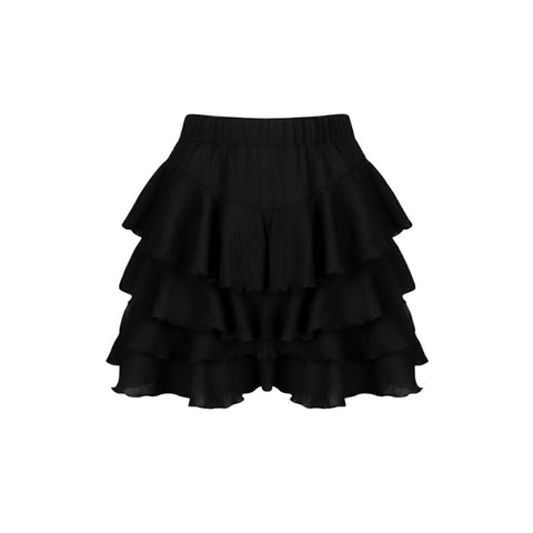 MY PEANUT Samba Ruffled Skirt in Black