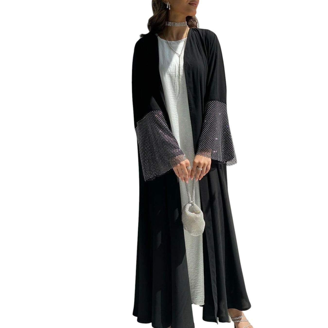 Elegant Abaya with Rhinestone