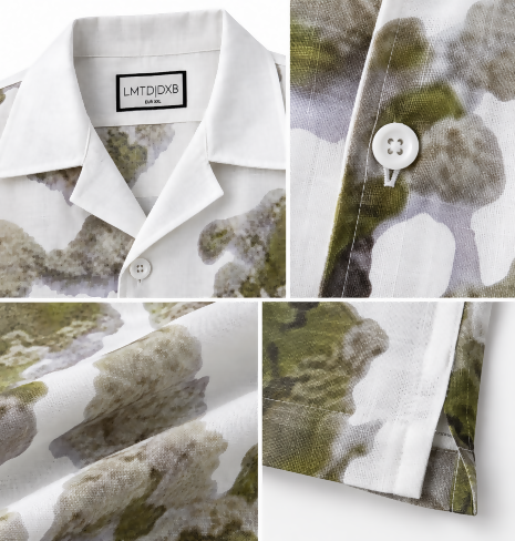 SS Fluid Print Shirt Green
