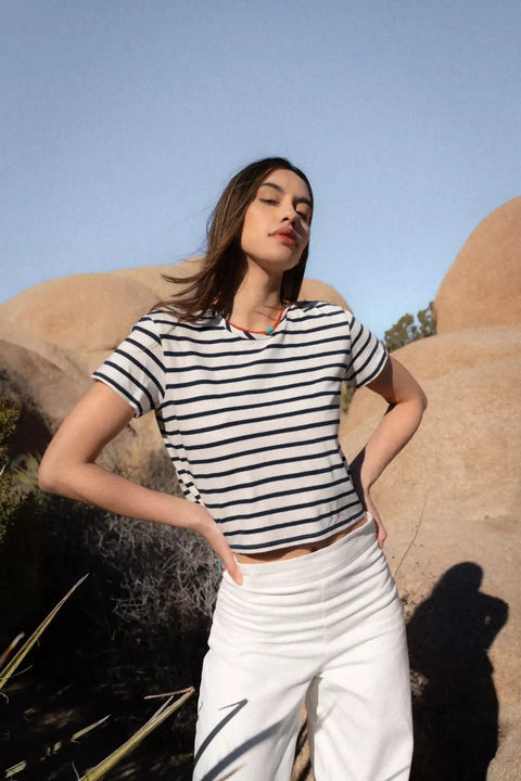 Kor Navy Striped T-shirt