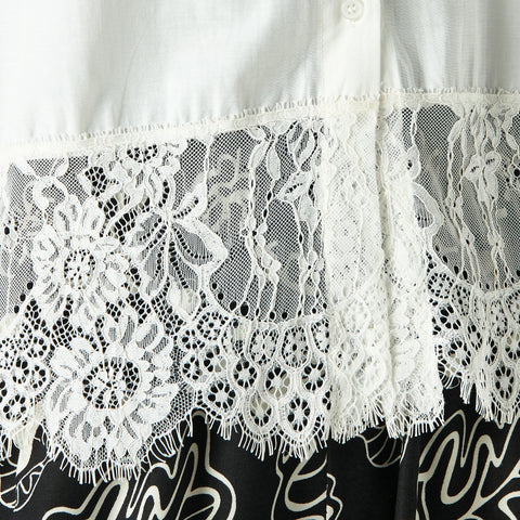 Solid Shirt with Lace hem