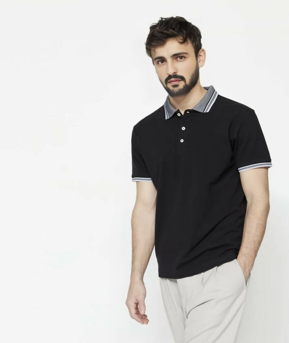 Polo Neck Slim Fit Cotton T-shirt