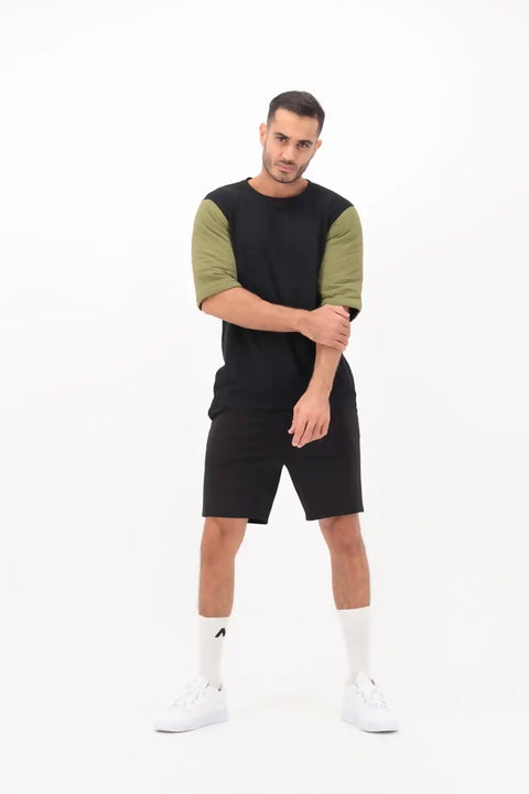 QUILTED SLEEVE T-SHIRT