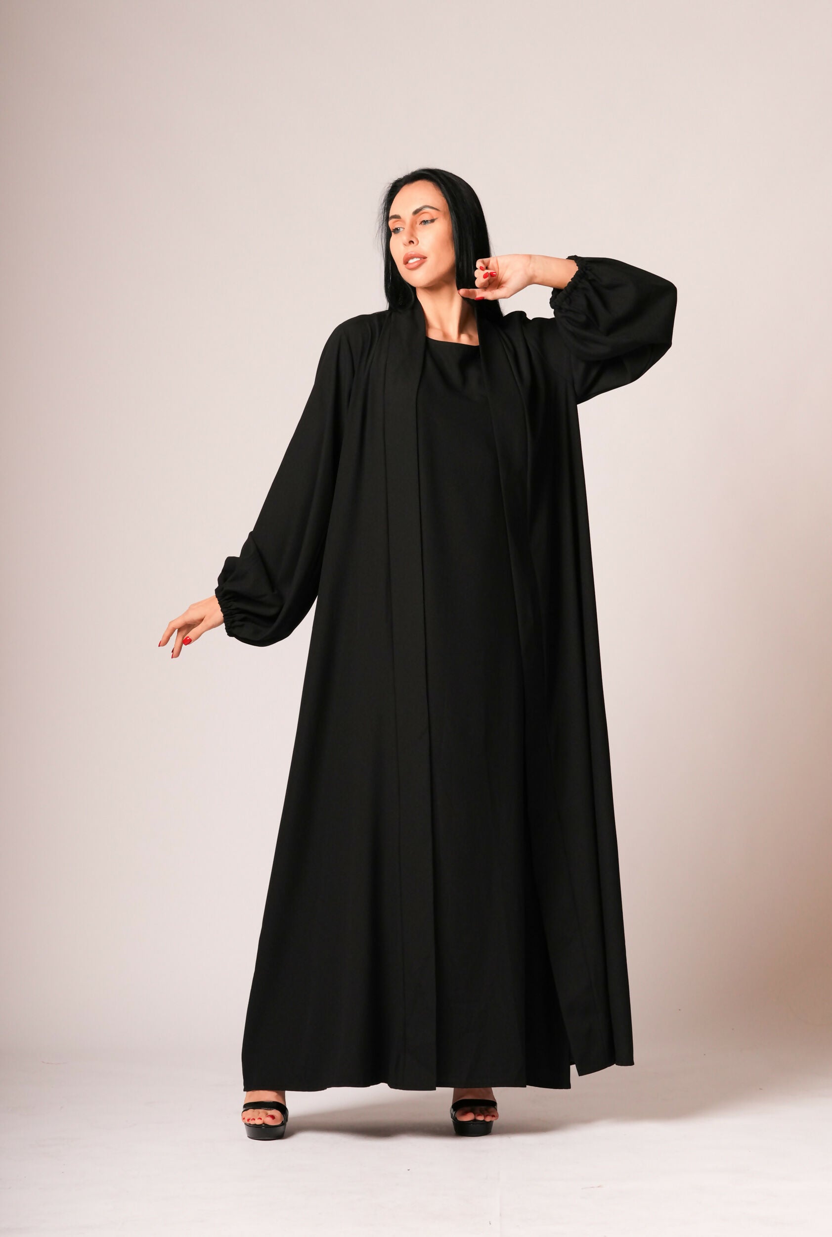 ELT Women Abaya Black Dress Elegant Comfortable 8695 Model
