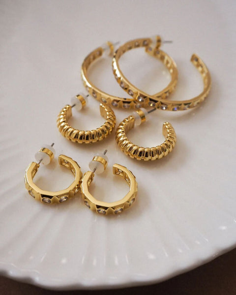 Snake Chain Hoops- Gold