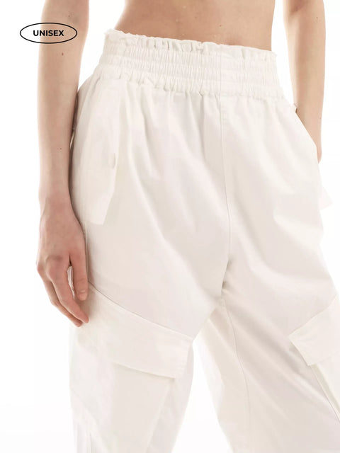 Wide Ecru Cargo Pants "Romanticism"