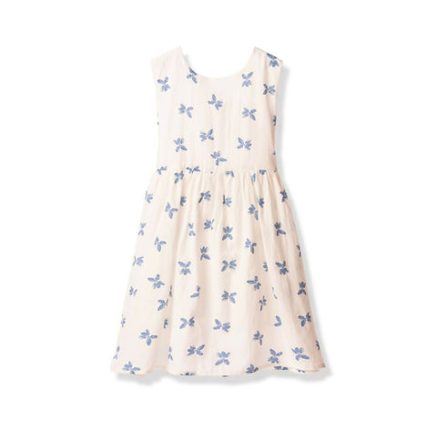 White dress with blue butterfly