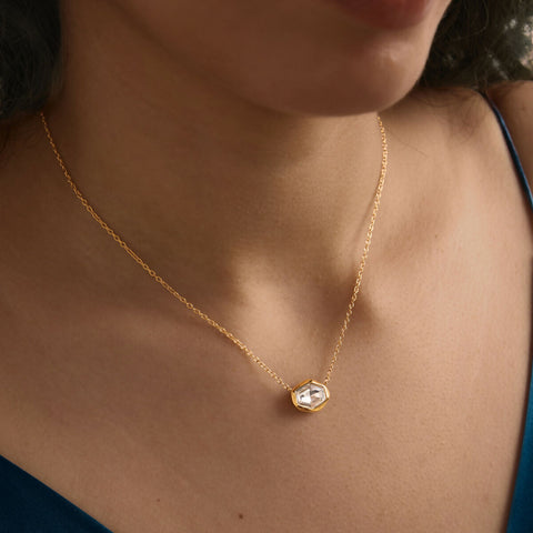 The White Hexagon Necklace