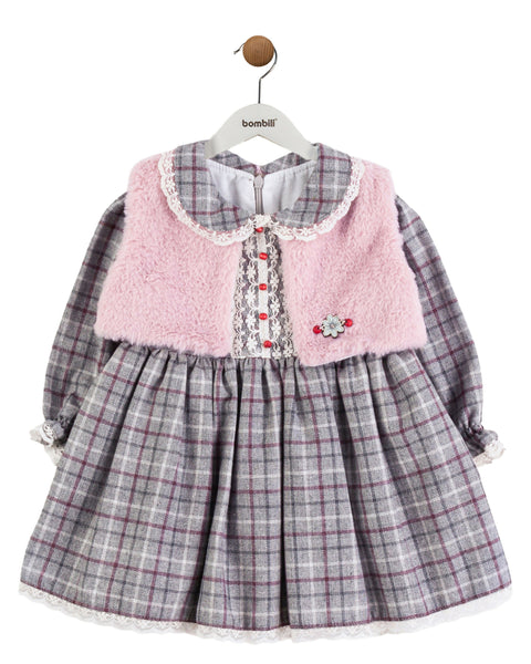 BOMBILI Girls 2-piece set (drees,jacket) - Burgundy