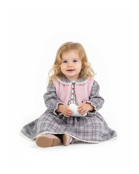 BOMBILI Girls 2-piece set (drees,jacket) - Burgundy
