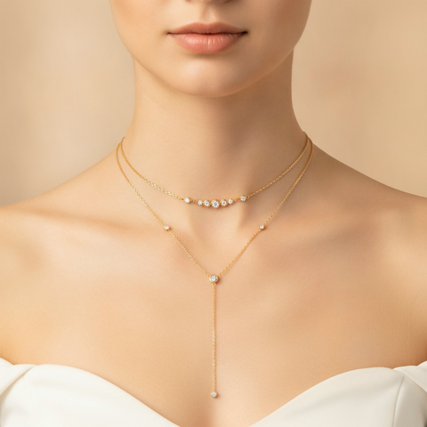 Double Layer Y Choker Necklace