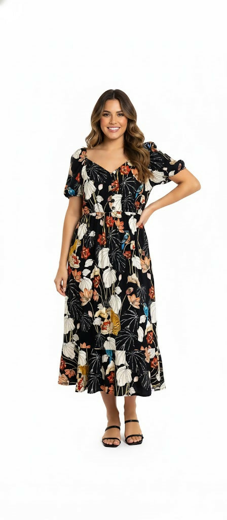 MY PEANUT Canvas Black Dress