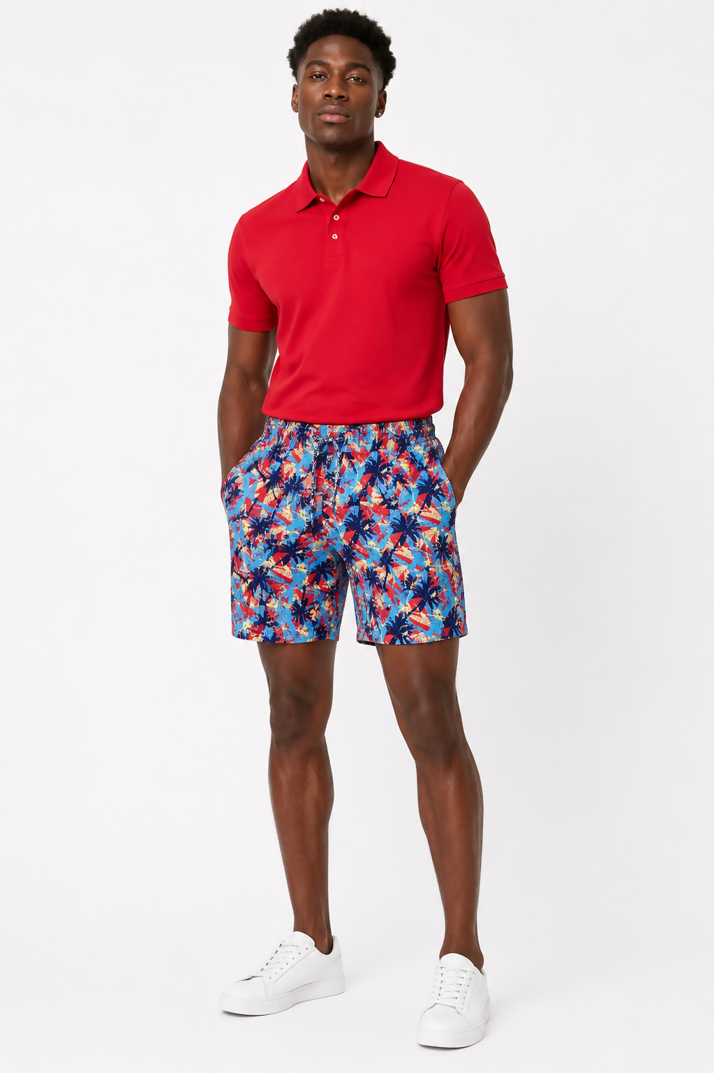 80s Palm Printed Shorts