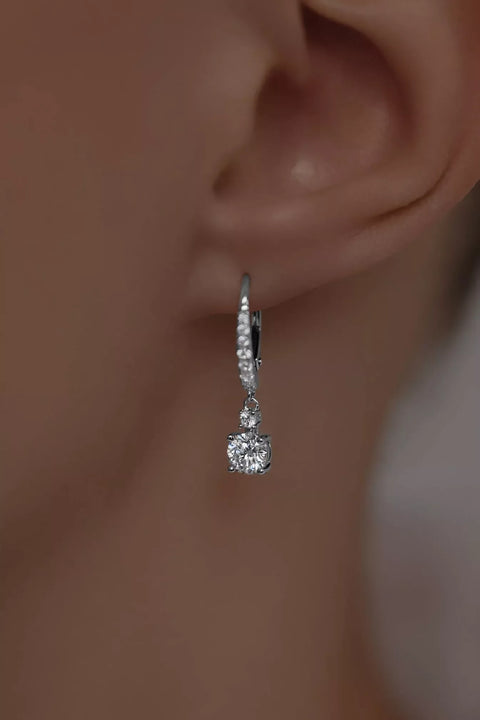 Earrings High-Grade Round Cut Cubic Zirconias With A French Lock