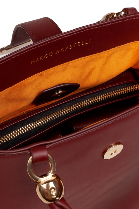 Agape Leather Bag in Burgundy