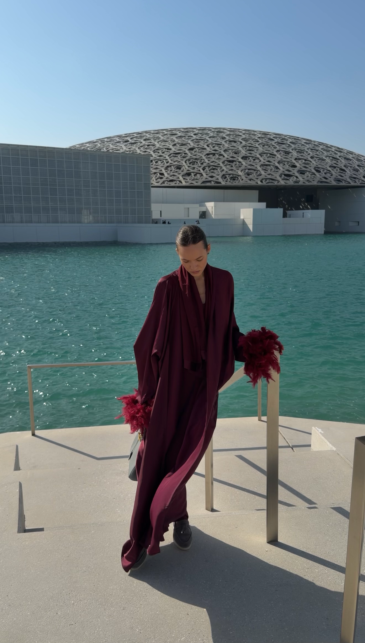 AMK COUTURE Abaya Ruby Silky Feather