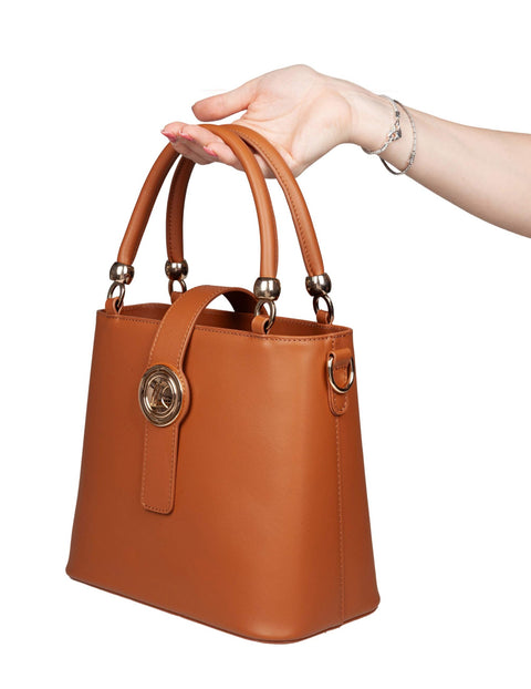 Agape Leather Bag in Camel