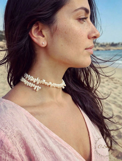 Convertible pearl wrap bracelet / chocker