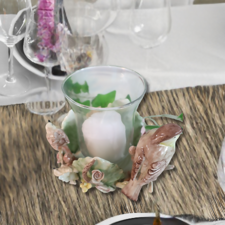 Colored Flambeau with Birds and Flowers
