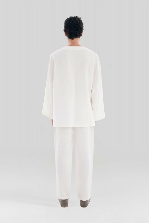 T 03 White Linen T-Shirt