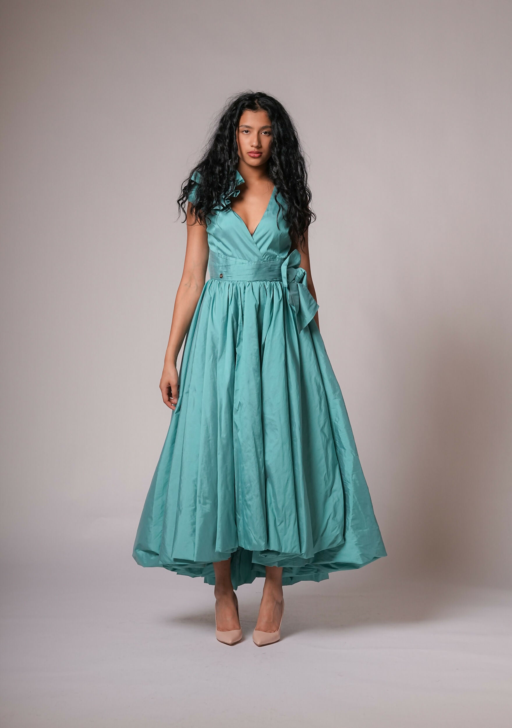 Taffeta Gown in Tiffany color