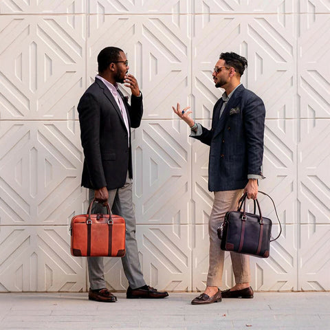 Wellington Laptop Briefcase | Tan & Brown (New)
