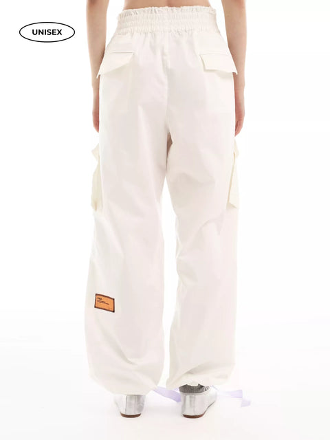 Wide Ecru Cargo Pants "Romanticism"