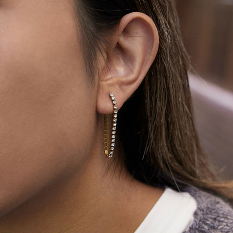 Cerys – Elegant White CZ Drop Earrings, 18K Gold Finish