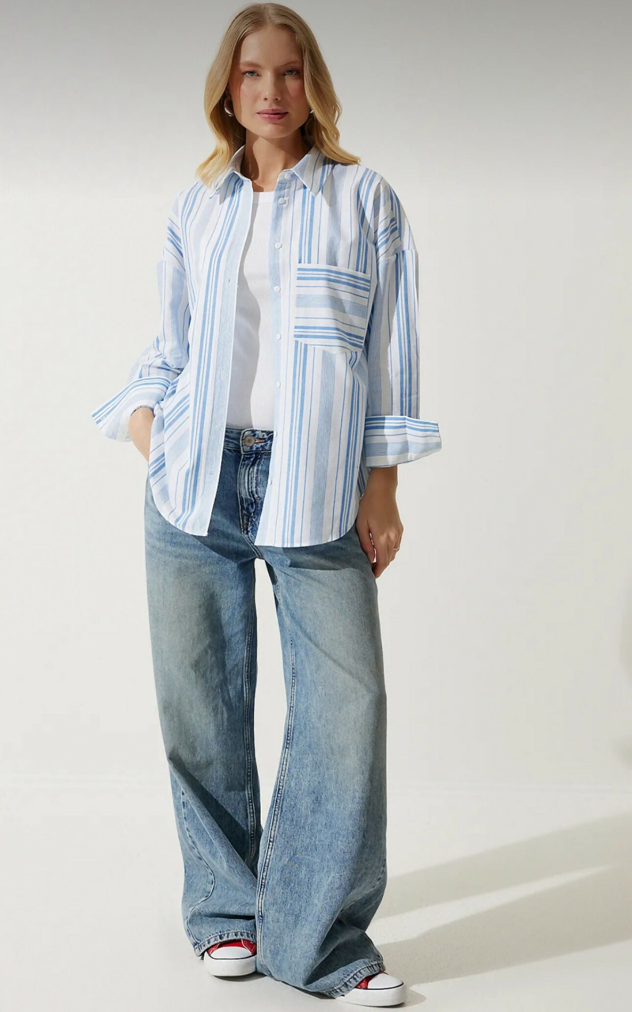 MY PEANUT Azure Linen Blend Shirt