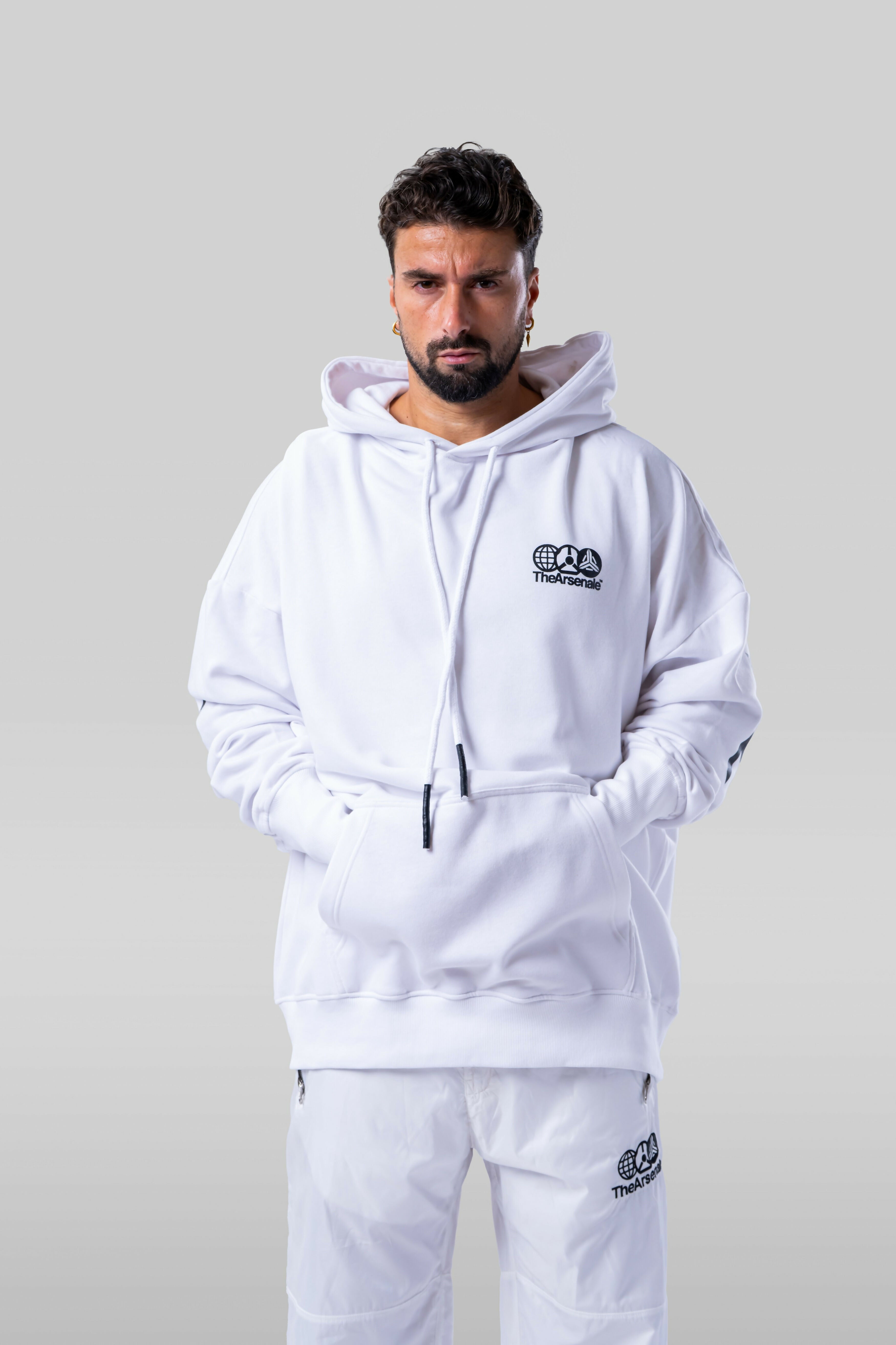 TA Hoodie Large Back Logo White