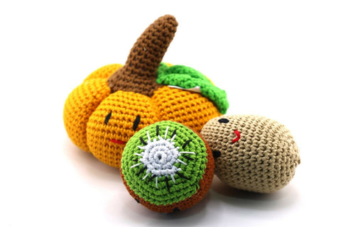 susarts crochet fruits &vegetable '' pumpkin, potato, kiwi''